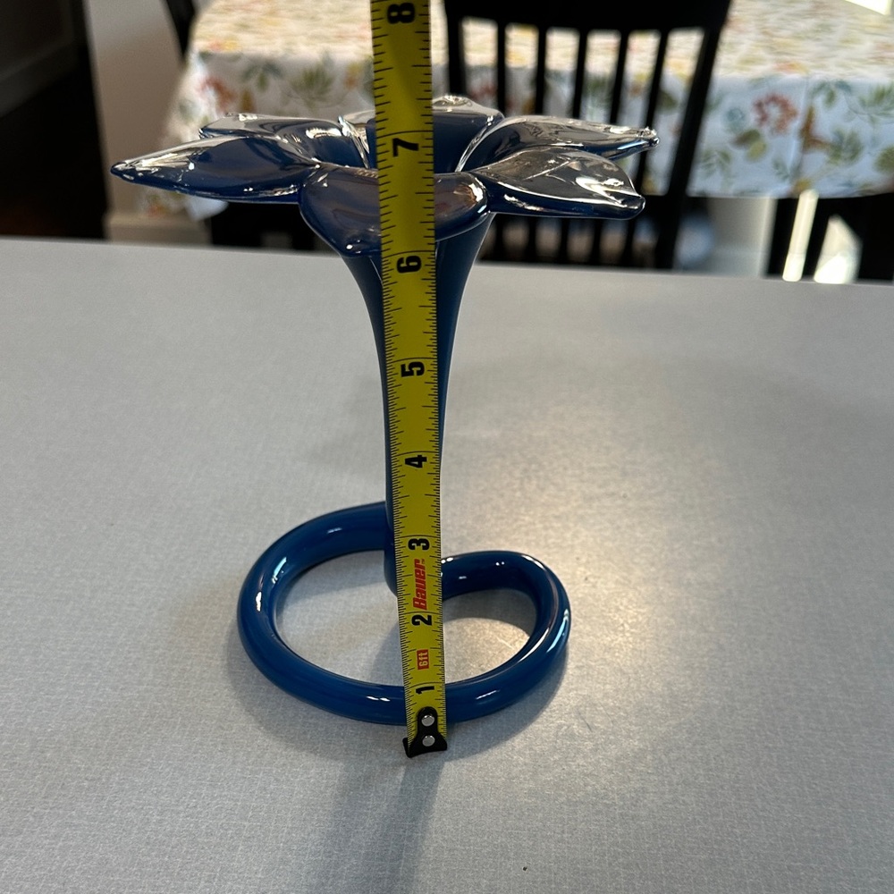 Blue Murano Glass Flower Vase - Picture 4 of 5